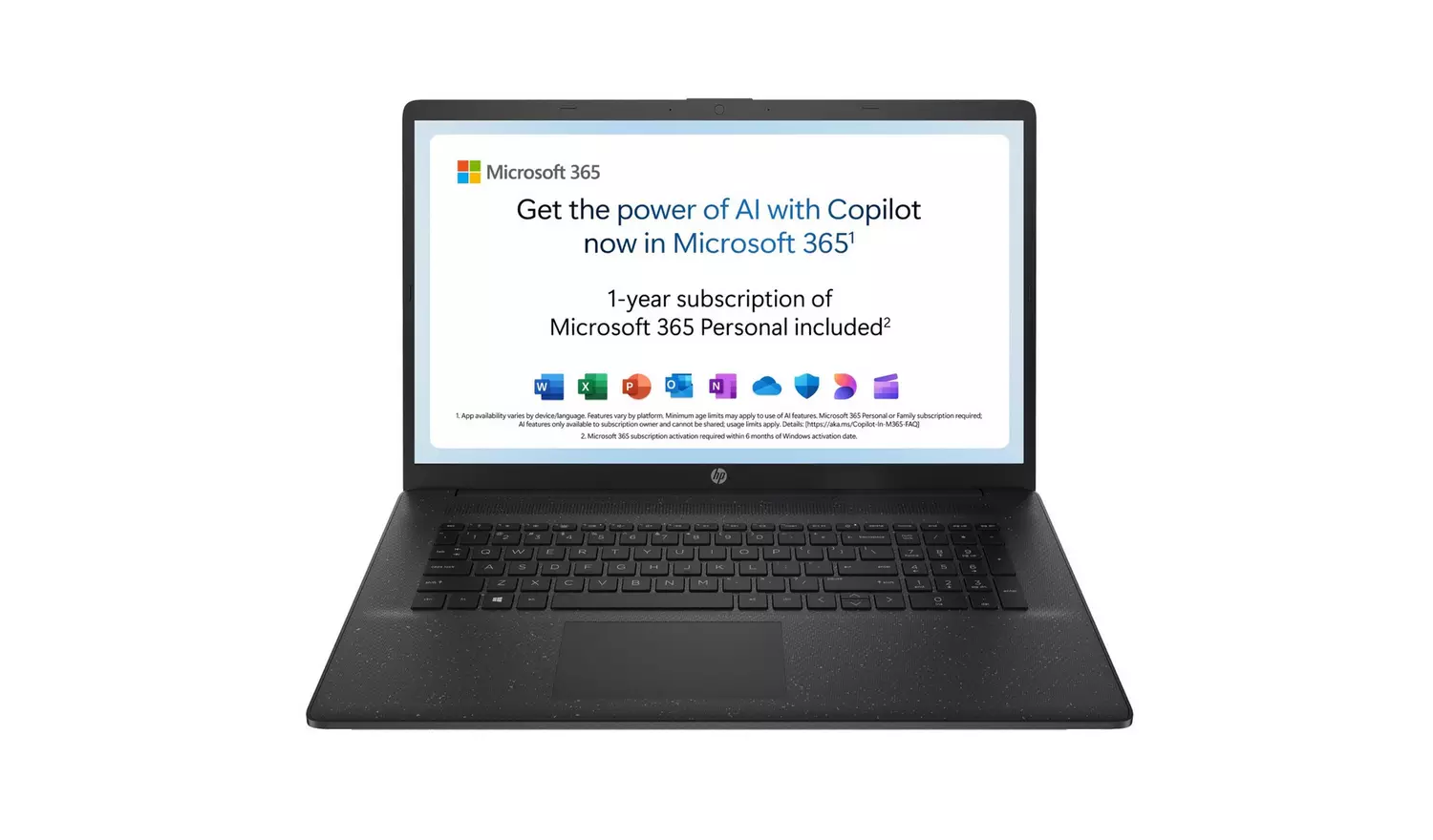 HP 17-cn3008na 17.3in N100 4GB 128GB Laptop - Black