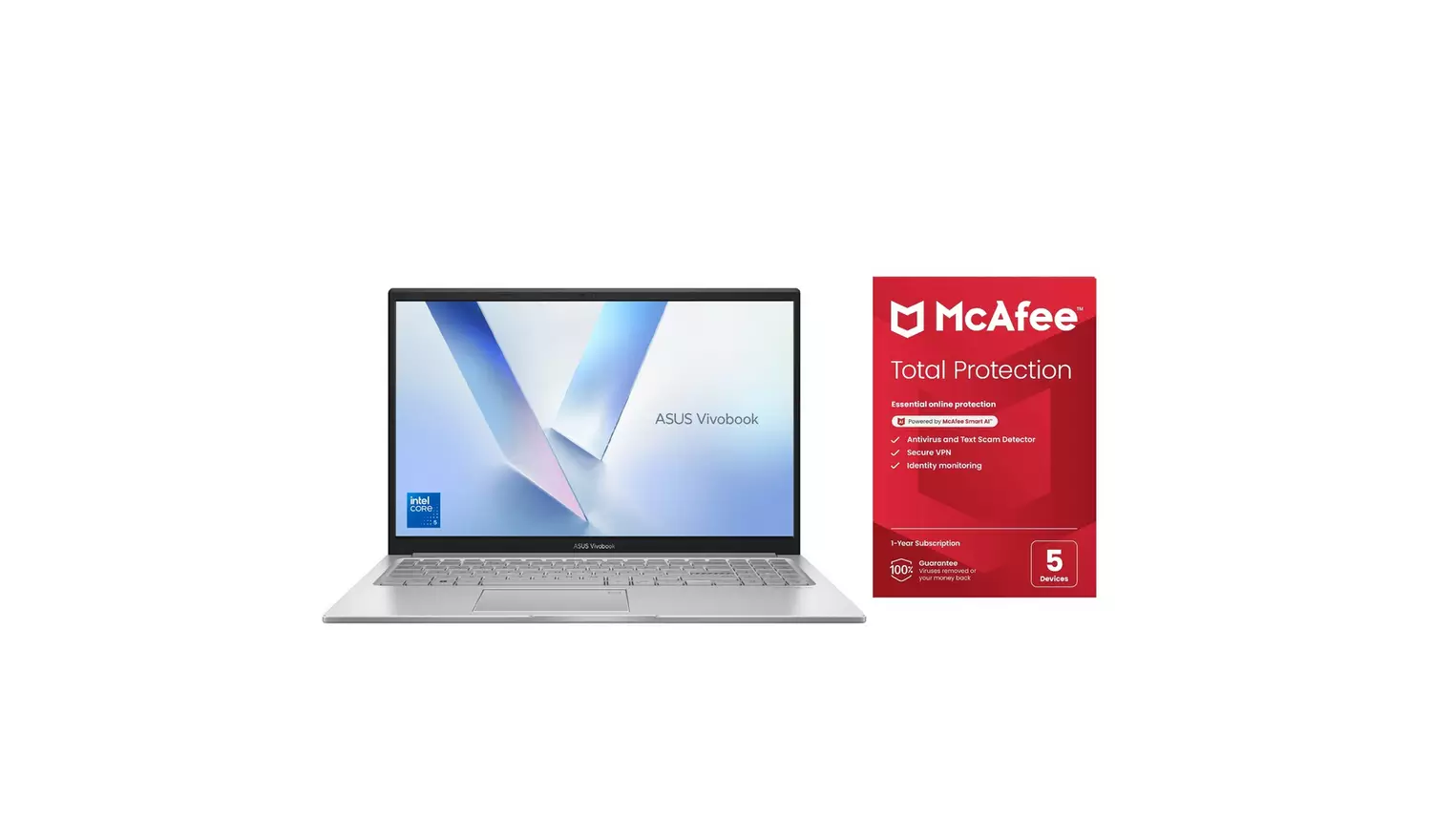 ASUS Vivobook 15 15.6in i5 16GB 512GB Laptop Bundle - Silver