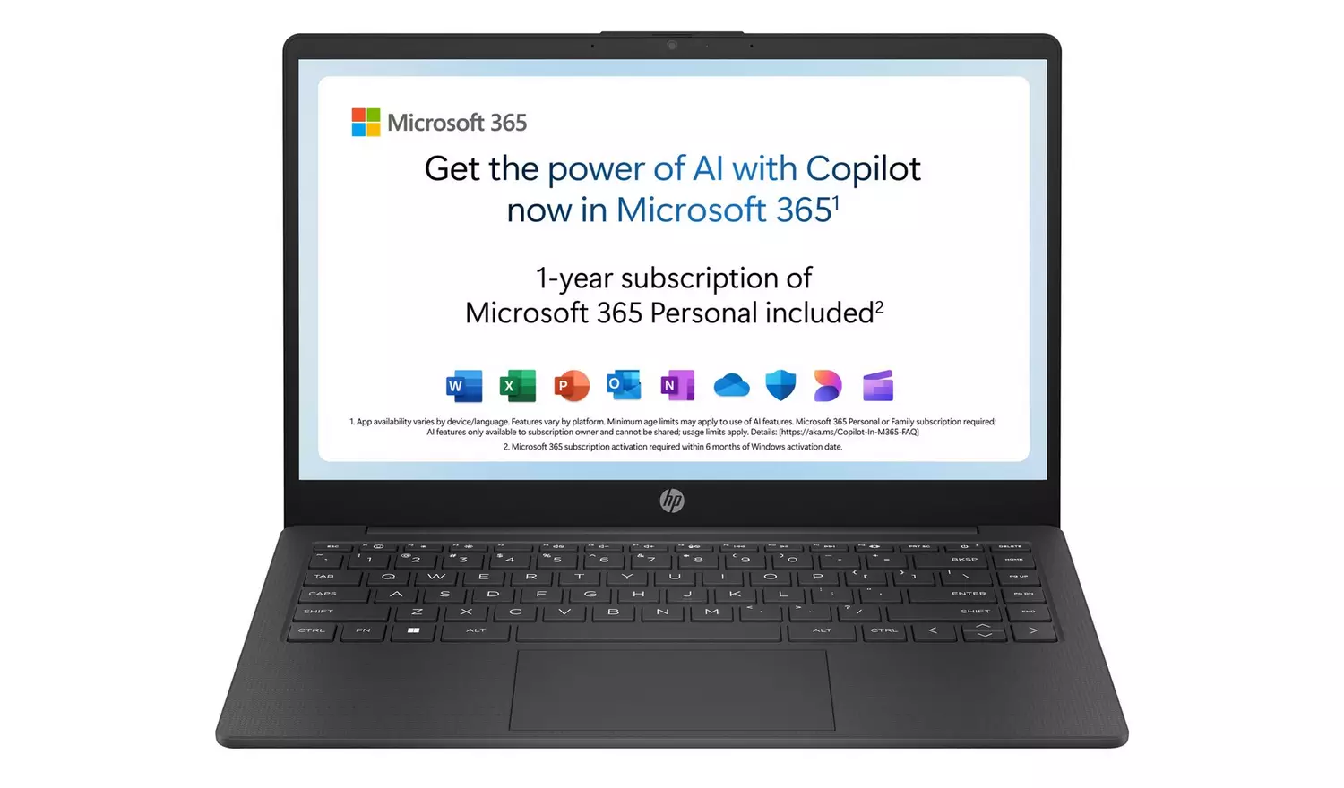 HP 14-em0018na 14 Inch AMD Athlon 4GB 128GB Laptop - Black