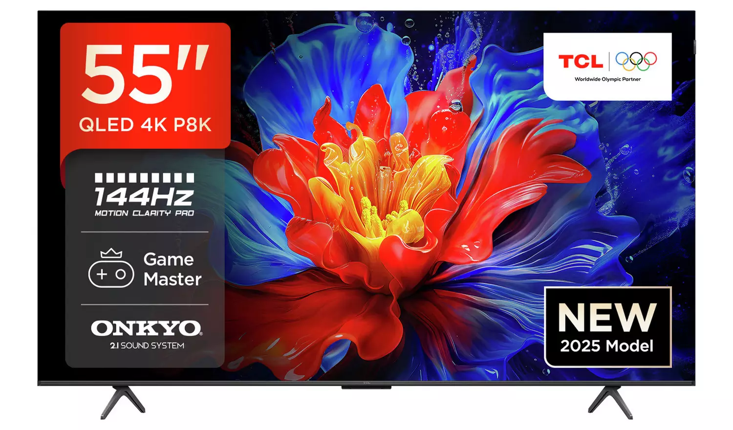 TCL 55 Inch 55P8K-UK Smart 4K Ultra HD HDR QLED TV