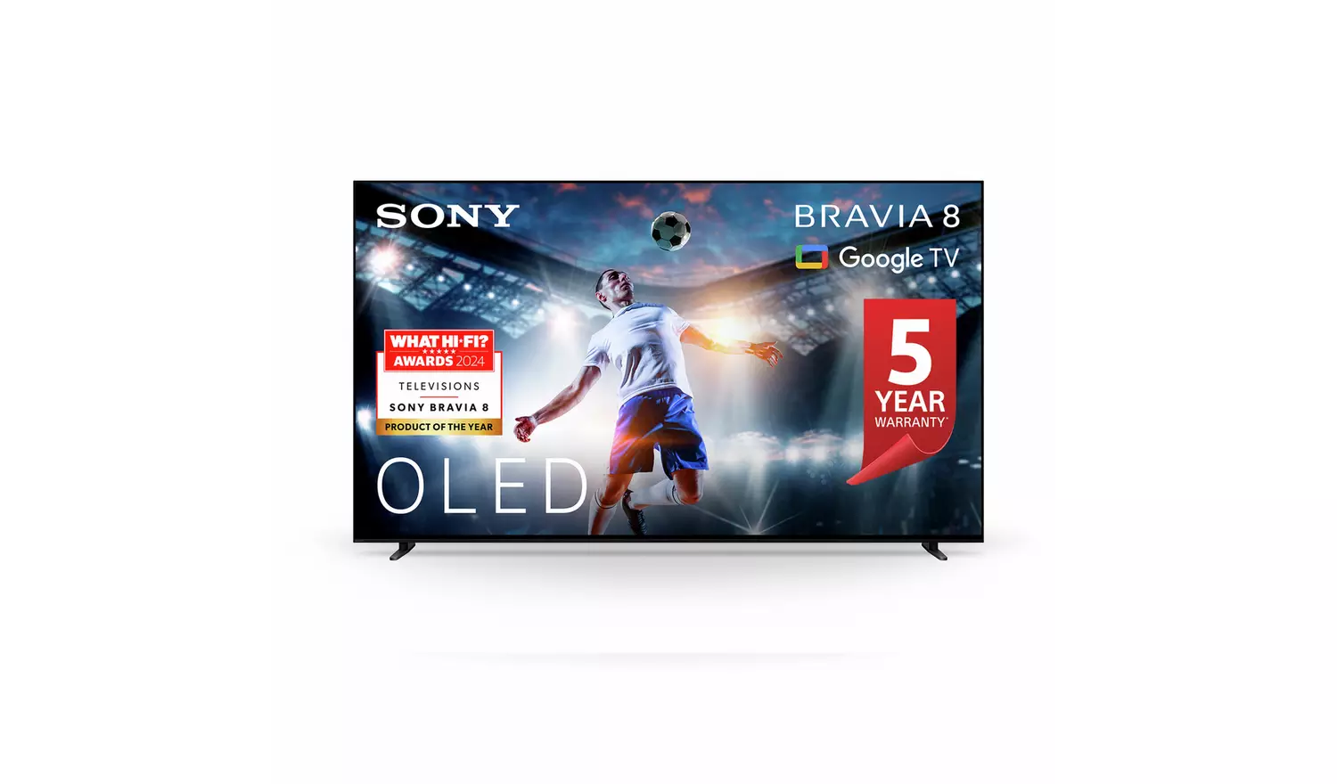 Sony 55 Inch K55XR80 BRAVIA 8 Smart 4K HDR OLED Freeview TV