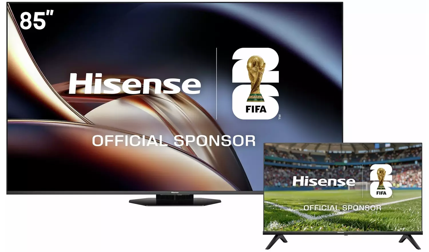 Hisense 85in 85U8QTUK Smart 4K UHD HDR MiniLED & 32in 32E4QTUK Freely TV Bundle