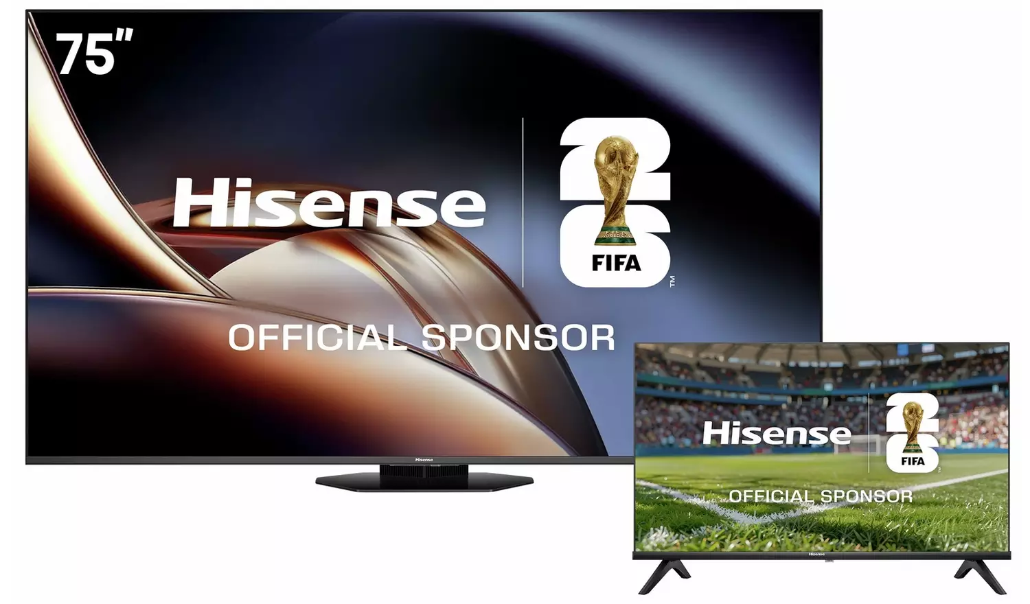 Hisense 75in 75U8QTUK Smart 4K UHD HDR MiniLED & 32in 32E4QTUK Freely TV Bundle
