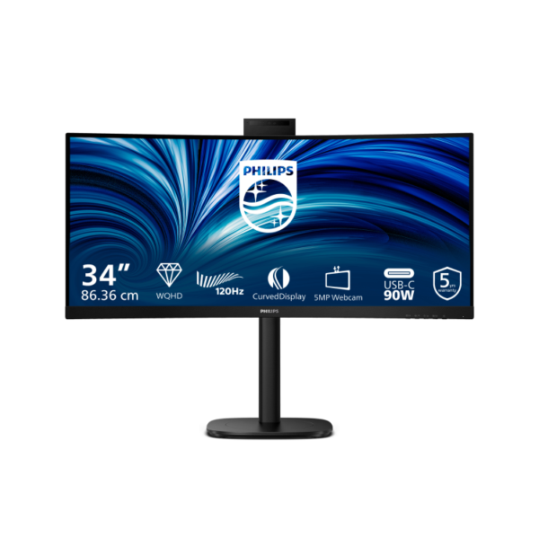 Philips 3000 Series 34B2U3600CH 34" VA WQHD 120Hz USB-C KVM Curved Monitor