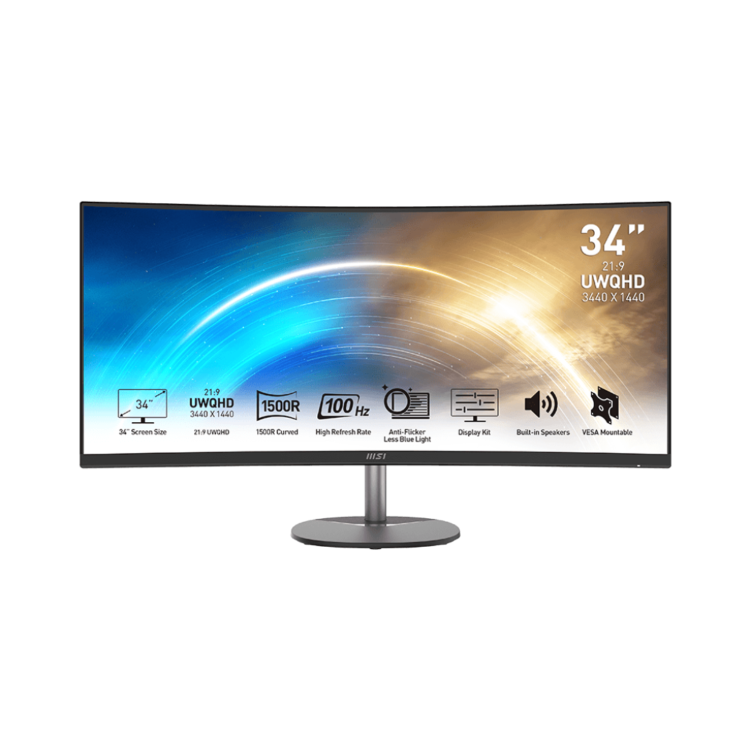 MSI PRO MP341CQ 34" VA UWQHD 100Hz FreeSync Curved Monitor
