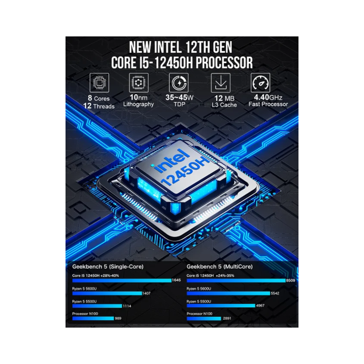 GMKTec NucBox M3 Intel Core i5-12450H 16GB RAM 512GB SSD Windows 11 Pro Mini PC - Image 3